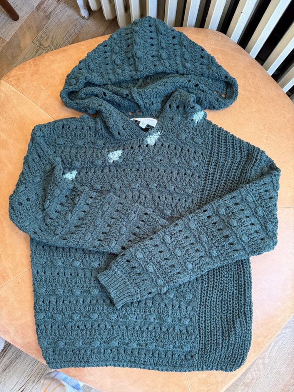 Dear John Olive Green Openwork Knit Hoodie